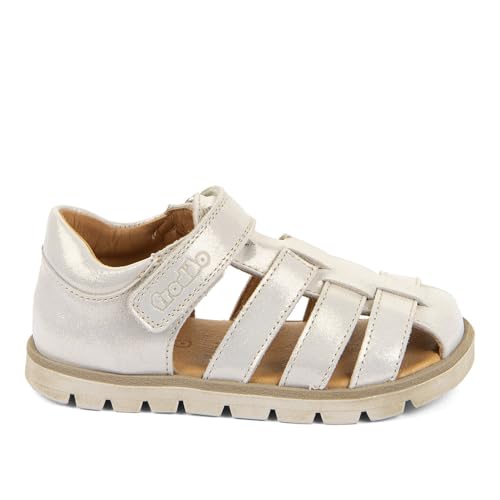 Froddo KEKO Kinder Sandalen Barfußschuhe Lauflernschuhe Mädchen G3150287-15 Shiny Beige Glänzend Glattleder Flexibel Weich Bequem Klettverschluss Gr. 25 EU