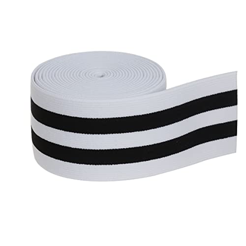 Cotowin 2-Inch Plush Elastic,Soft Comfortable Sewing Elastic - 3 Yards (Black Stripe) #TOP2