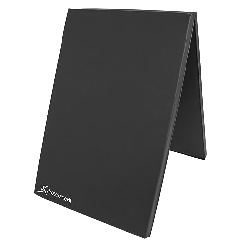 Image of ProsourceFit Bi-Fold Folding Thick Exercise Mat 6'x2' with Carrying Handles for MMA, Gymnastics Core Workouts