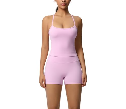 Tenue active deux pièces rose S pour vos séances de yoga et moments de détente