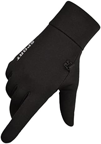 KOUYA Touchscreen Waterproof Gloves Men Women Sports Gloves Non-slip Warm Winter Plus fleece Windproof Gloves for Cycling Running Driving Fishing Climbing Outdoor Sports, Black, One Size