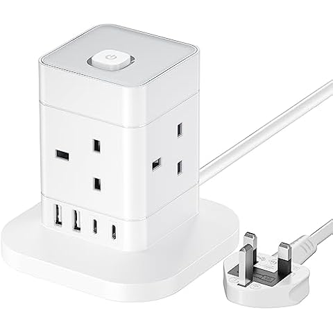 Hotimy Cube Extension Lead with USB Ports Cover