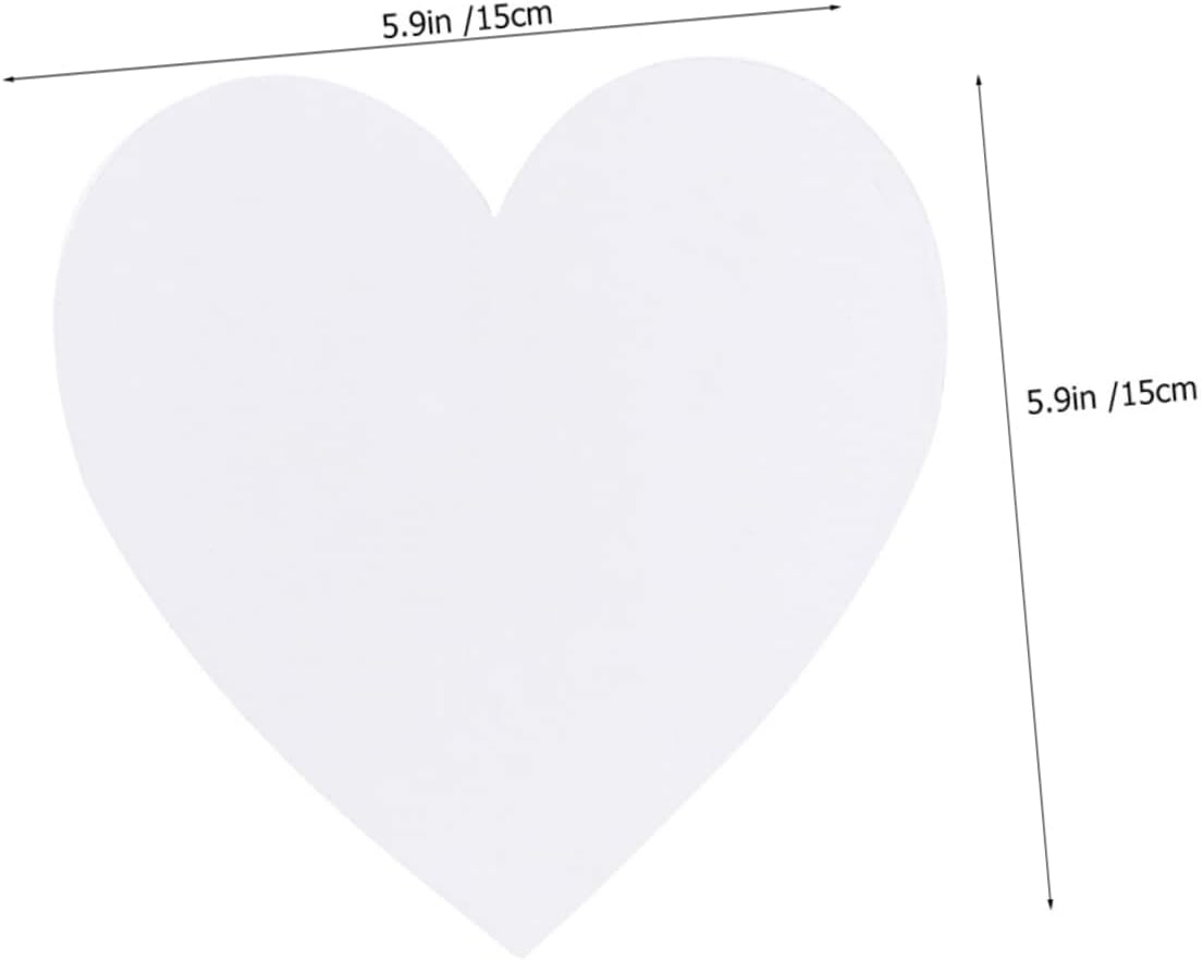 jojofuny 5pcs Oil Painting Board Heart Shaped Canvas Art Panels for Students Safe Comfortable Drawing Boards Easy Paint Absorption