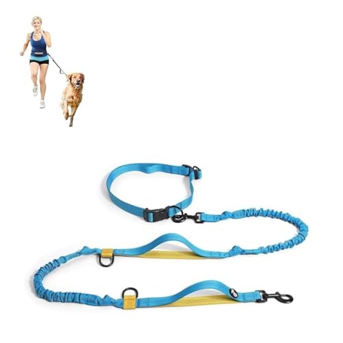 Coleira Passeio Guia Elástica para Corrida com Cão, Cinto Ajustáv...