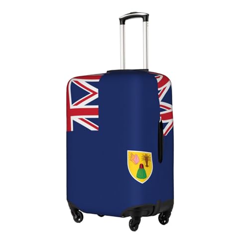 Flag Of The Turks And Caicos Islands Print Travel Elastic Suitcase Luggage Baggage Cover Protector, Washable And Anti-Scratch2