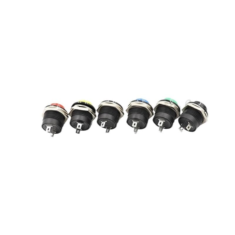 6 pcs blue Round Cap Push Button Switch AC 6A/125V 3A/250V R13-507