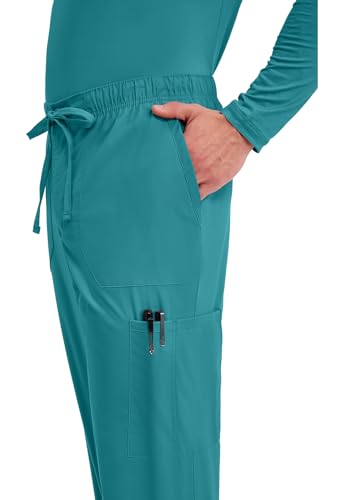Image of Cherokee WW Professionals Scrubs for Men Tapered Leg Mens Cargo Scrub Pants | Comfortable Poplin Fabric, 2-Way Stretch, Zip Fly, Drawstring, Easy Care, For Active Shifts, Made for Nursing Professionals