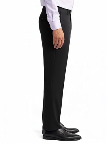 Men's Dress Pants Slim Fit Flat Front Suit Pant for Men Hidden Expandable Waist Suit Trousers Casual Slacks4