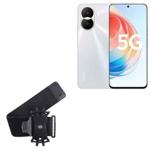 BoxWave Holster Compatible with Honor X40i - ActiveStretch Sport Armband, Adjustable Armband for Workout and Running - Jet Black