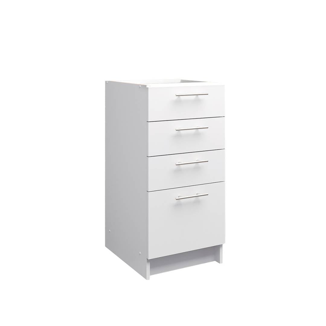 JD Greta Fixed Height 400mm Kitchen Drawer Base Cabinet Floor Unit (Without Worktop) – White Matt