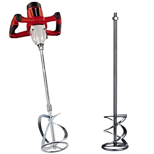 Einhell Mezclador de pintura y mortero de cable - TC-MX 1400-2 E - 1400 W, 0-780 1/min, montaje de herramienta de agitación M14, electrónica de velocidad, incl. 2 herramientas de agitación