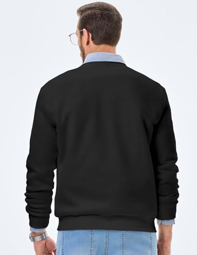 Men's Crewneck Sweatshirts Soild Color Fall Warm Fleece Sweaters Long Sleeve Casual Pullover Shirt2