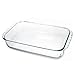 Fuente de vidrio rectangular 5 L, 7 x 40 x 25 cm. Bandeja de cocina para preparar recetas al horno. Apta para microondas, congelador y lavavajillas