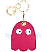 Pink Leather AirTag Keychain Holder - Anti-Scratch Protective Case With Key Ring