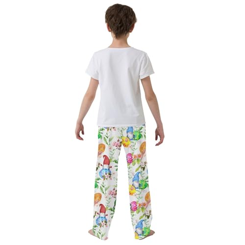 Easter Gnome Egg Boys Long Pants Soft Trousers Elastic Waist Kids Lounge Bottoms with Pockets S-XL3