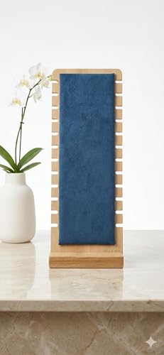 Image of Wooden Necklace Display Stand with SoftVelvet Detachable Tabletop Jewelry Display Boards