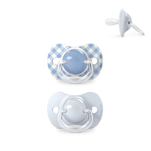 Suavinex, Pack de 2 Chupetes para Bebés 0/6 Meses y Recién Nacidos, con Tetina Fisiológica de Silicona SX Pro Simétrica, Plana y Flexible, Respeta el Desarrollo Bucodental, Wild&Free Azul
