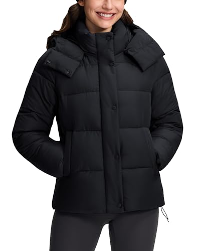 Pioneer Camp Damen Winterjacke Warm Steppjacke, Winddichte & Wasserverweigernde Jacke mit Abnehmbarer Kapuze & Verstellbare Taille, Leicht & Wärmend für Ski, Wanderung,...