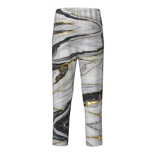 Pajama Pants Pajama Bottoms with Elastic Waistband Sleepwear Lounge Pants, White Black Marble2