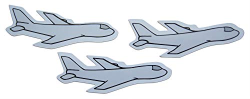 Imanes decorativos avión pequeño gris set 12 pzas miniatura 2