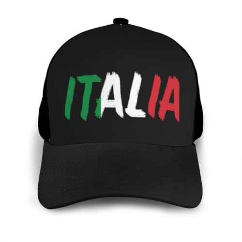Italia Italy Italian Flag Bonnets Curved Brim Mesh Baseball Cap Casual Sun Hat Unisex3