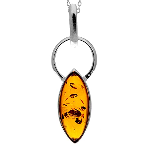 Pendentif en ambre de la Baltique argent sterling 925 véritable