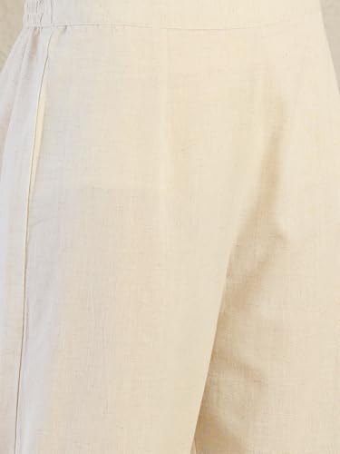 Image of INDO ERA Women's Pure Cotton Embroidered Straight Kurta & Palazzo Set | cotton kurta sets for women