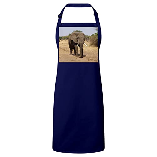 Tablier cuisine éléphant d'Afrique navy idéal pour vos barbecues