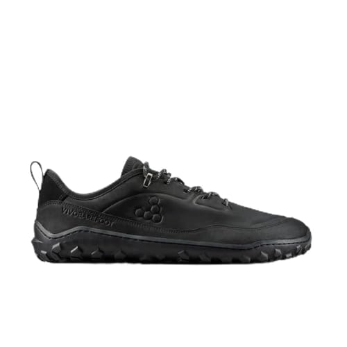 VIVOBAREFOOT Tracker Leather AT Low II Mens Obsidian (309623-02) Herren-Barfußschuhe, schwarz, Naturleder, wasserfest, atmungsaktiv, Thermoeinlegesohle, Schnürung,Größe 44 EU