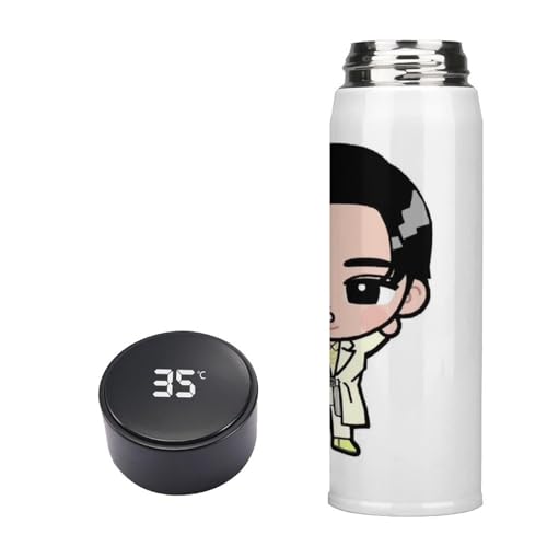 Snowman 目黒蓮 ラウール 岩本照 深澤辰哉 佐久間大介 水筒 LED温度表示 保温 直飲み 軽量 大容量 水カップ コップ 500ML 魔法瓶 ウォーターボトル 誕生日 保温する