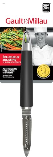 GAULT&MILLAU - Éplucheur Julienne - Pour des découpes fines et élégantes - Pratique et ergonomique - Lot de 1, La Collection Inox Brossé