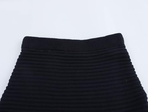 2025 Spring Minimalist Women's Clothing Hollow Knitted Half Skirt French Retro Tassels Black Mini Skirts Womens4