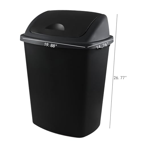Set de 4 Canecas de Basura Rectangulares de 18 gal Color Negro miniatura 2