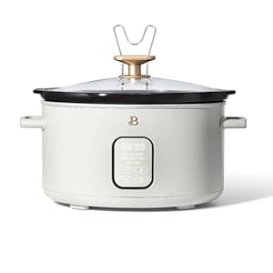 Beautiful 6 Quart Touch Activated Illumination Programmable Slow Cooker, by Drew Barrymore (White Icing)