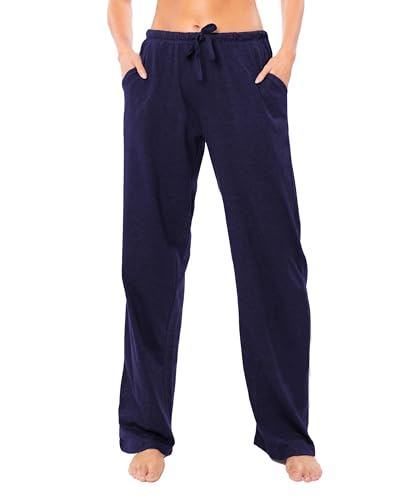 Image of Sexy Basics Women's Soft Flex 100% Cotton Knit Pajama Pants | Lounge Sleep Bottoms | Drawstring & Pockets| Multi Packs