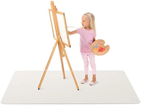 Super Jumbo Splat Mat – 60” x 60” Extra Large Waterproof and Washable Protective Mess Mat for Floors and Tables During Arts Crafts Painting Playtime and Mess Play (Grey, Jumbo- 5ft x 5ft (60" x 60"))