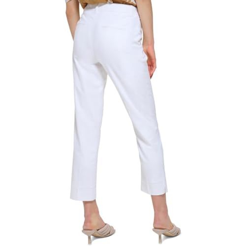 Calvin Klein Womens High Rise Solid Ankle Pants Ivory 122