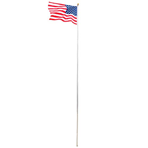 Truncated Flagpole with Adjustable & Scalable, Easy to assemble, for Courtyard, Outdoor. (Silver, 20FT)