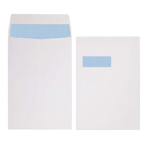 K-One C4 / A4 Window White Self Seal Envelopes 90 GSM 324x229mm (Pack of 250)