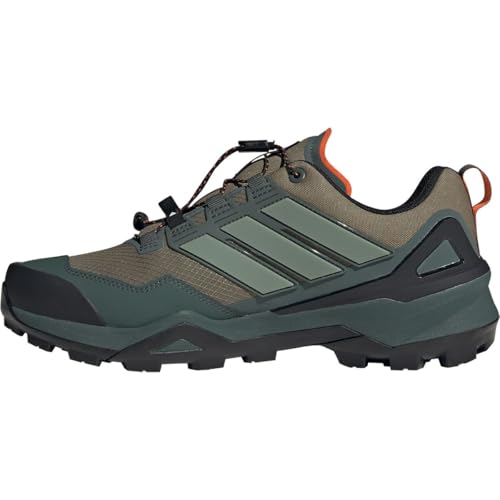 Adidas Outdoor Mens Terrex Skychaser Gore-TEX® Hiking Shoes Olive Strata/Silver Green/Black 11 D - Medium