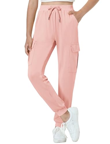Image of EXARUS Girls Hiking Cargo Pants Joggers Teen Quick Dry Lightweight Slim Fit