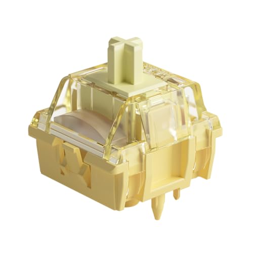 Akko V5 Creamy Yellow Tastaturschalter mit LED-Diffusor für mechanische Gaming-Tastaturen, 5-Pin, 50 gf, lineare, geschmierte MX-Tastenschalter (45pcs, Creme Gelb)