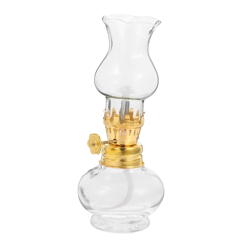 HOODANCOS Lámpara de Aceite de Queroseno con Mecha Vidrio Resistente Regulador de para Iluminación de Emergencia y Decoración Hogar y Eventos