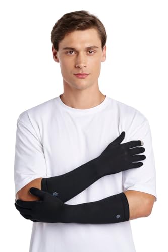 Coolibar Mid-Length UV Sun Glove with Touchscreen Tips - UPF 50+ Sun Protection - Bona in Black