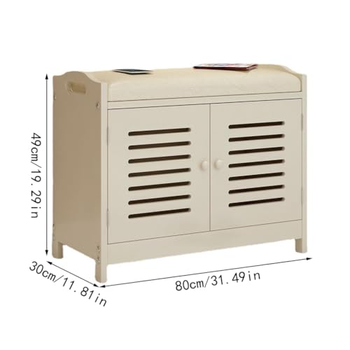 Banc à chaussures 80 cm avec rangement et siège à langer intégré pour l'entrée