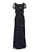 Adrianna Papell Womens Blouson Beaded Long Special Occasion Dress, Navy Black, 8 US
