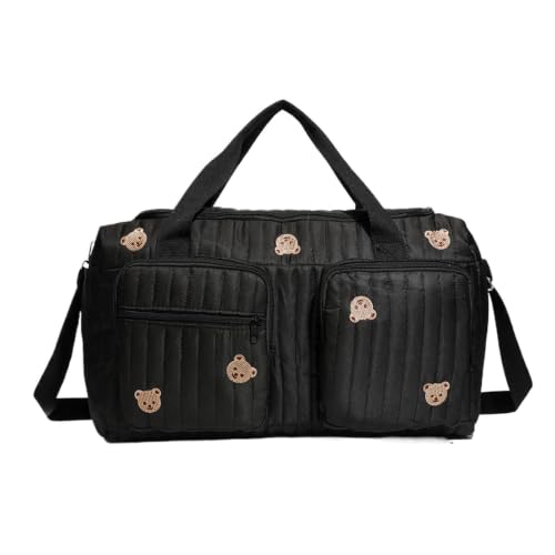 Mochila de viaje para pañales con estampado de oso y gran capacidad