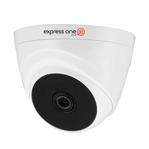 ExpressOne Cámara de torreta CCTV HD de 2 MP para interiores, lente gran angular de 2,8 mm, visión nocturna IR de 20 m, HDCVI, Smart IR, detección de movimiento, cámara de vigilancia de seguridad para