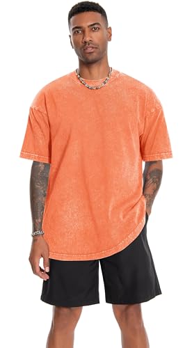 Image of Oversized Tshirts for Men Short Sleeve Vintage Washed Basic Loose Tees 2026