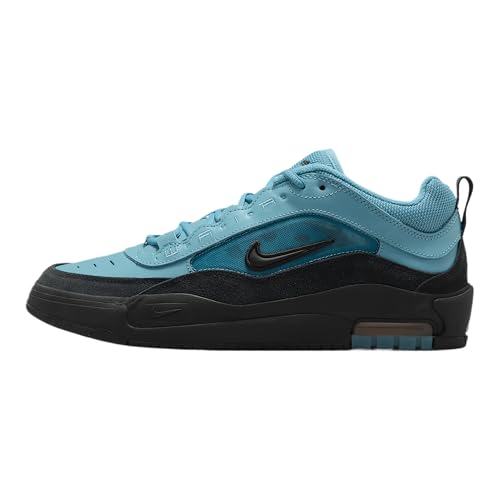 Image of Nike Air Max Ishod Skate Shoes (HF7812-400, Denim Turquoise /Denim Turquoise /Black /Black) Size 5